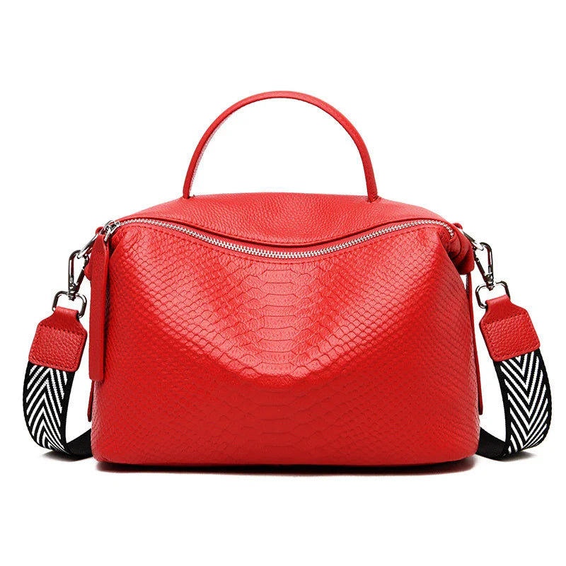 Premium first-layer cowhide leather messenger bag with adjustable strap and multiple compartments for organised storage