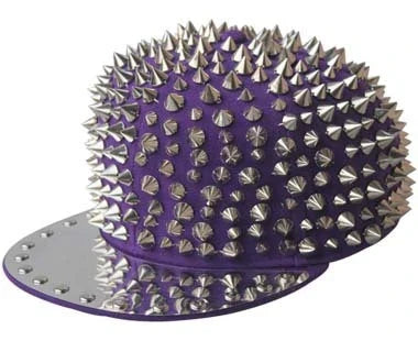 Punk-inspired street hat with pointed metal rivets in various colour combinations, featuring an adjustable and breathable design for versatile wear