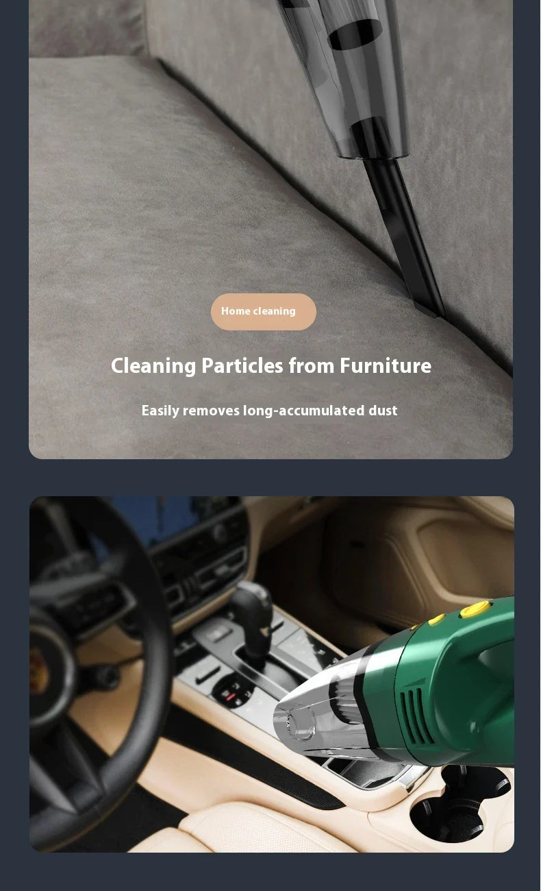 Premium cordless car vacuum cleaner with powerful suction and rechargeable battery for effortless cleaning of vehicle interiors