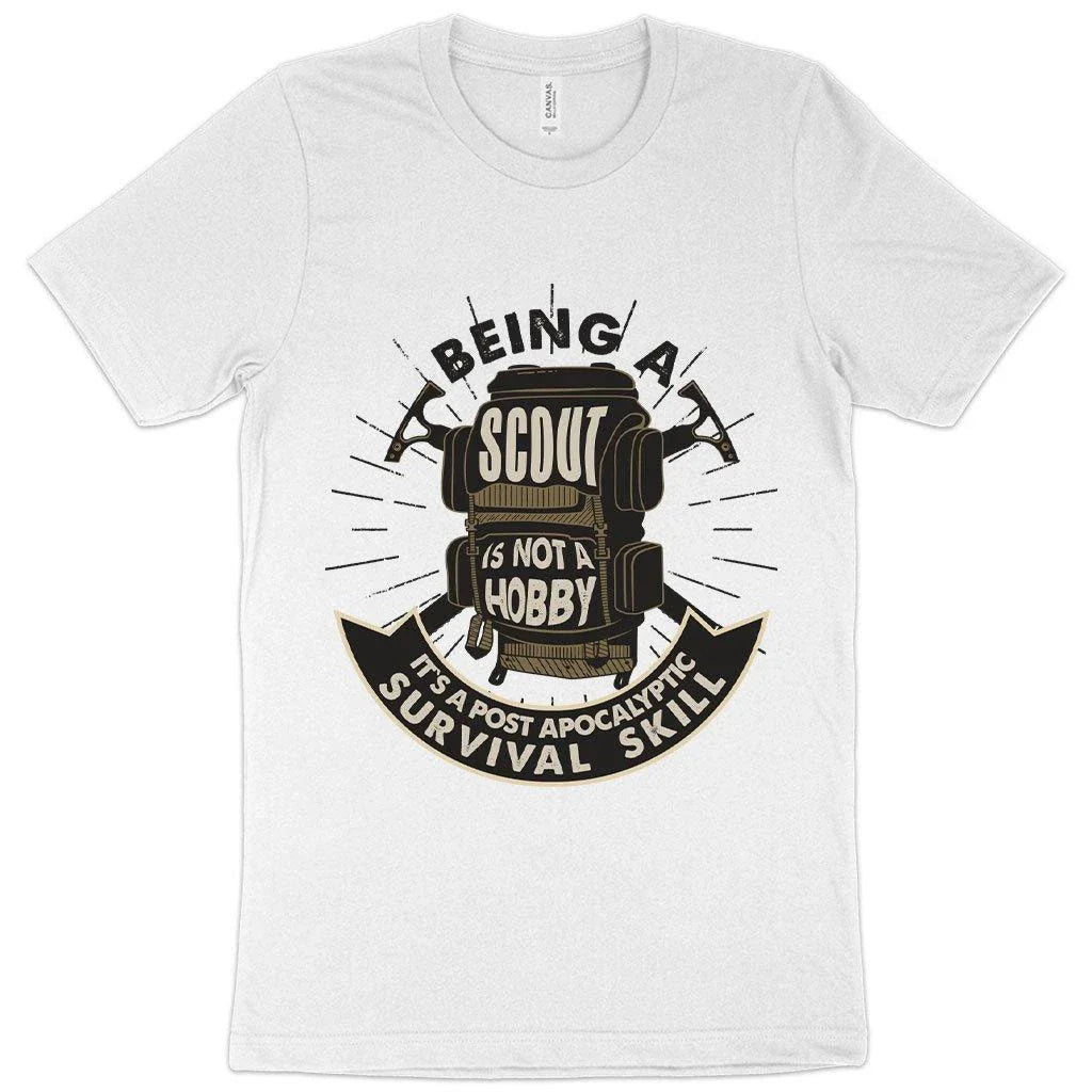 Official Scout T-Shirt in Asphalt colour, featuring premium Airlume cotton construction and a classic scouting design