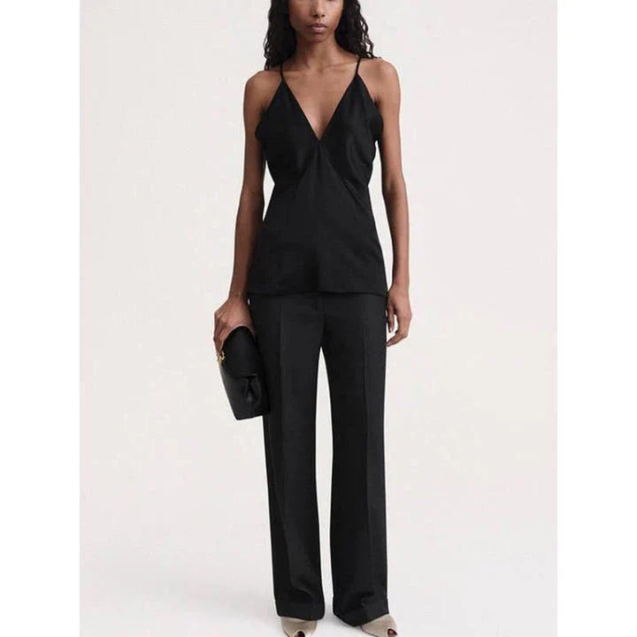 GiftHome UK Stylish V-Neck Backless Cami Top for Chic Summer Looks