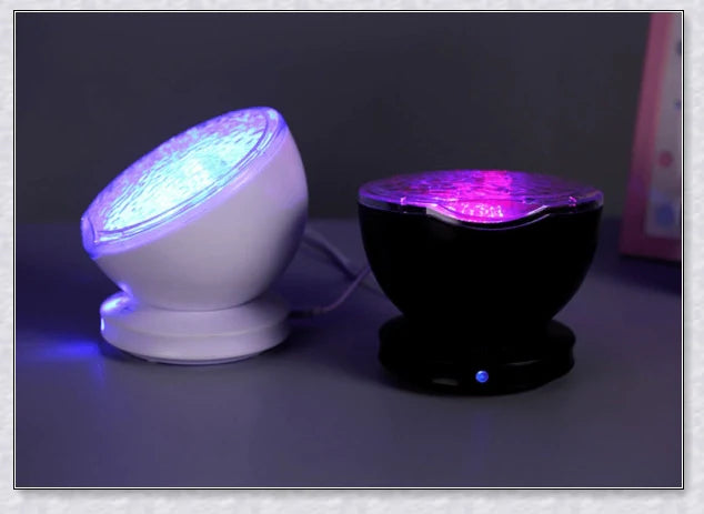 Soothing ocean wave LED projector creates a calming, spa-like atmosphere for relaxation and sleep