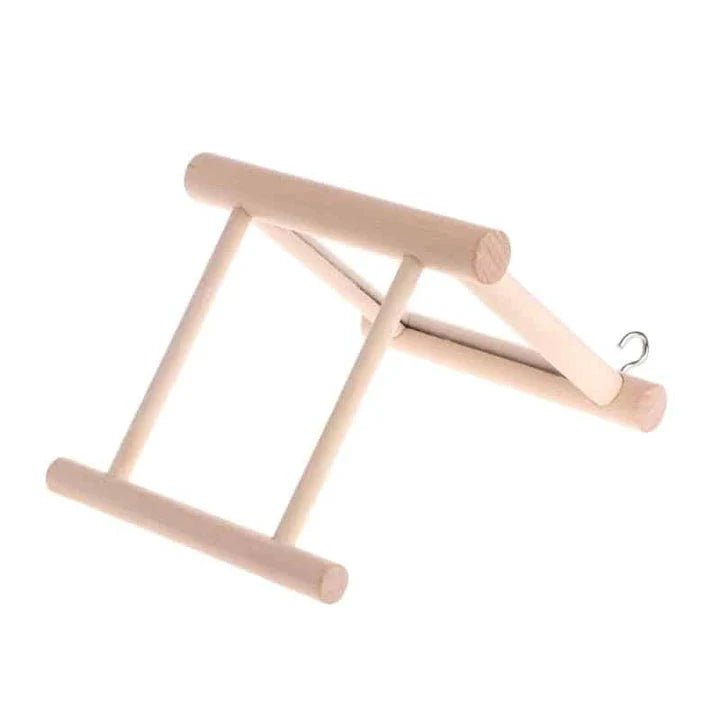 Premium bird mirror toy with sturdy wooden perch, designed to captivate and entertain your feathered friend