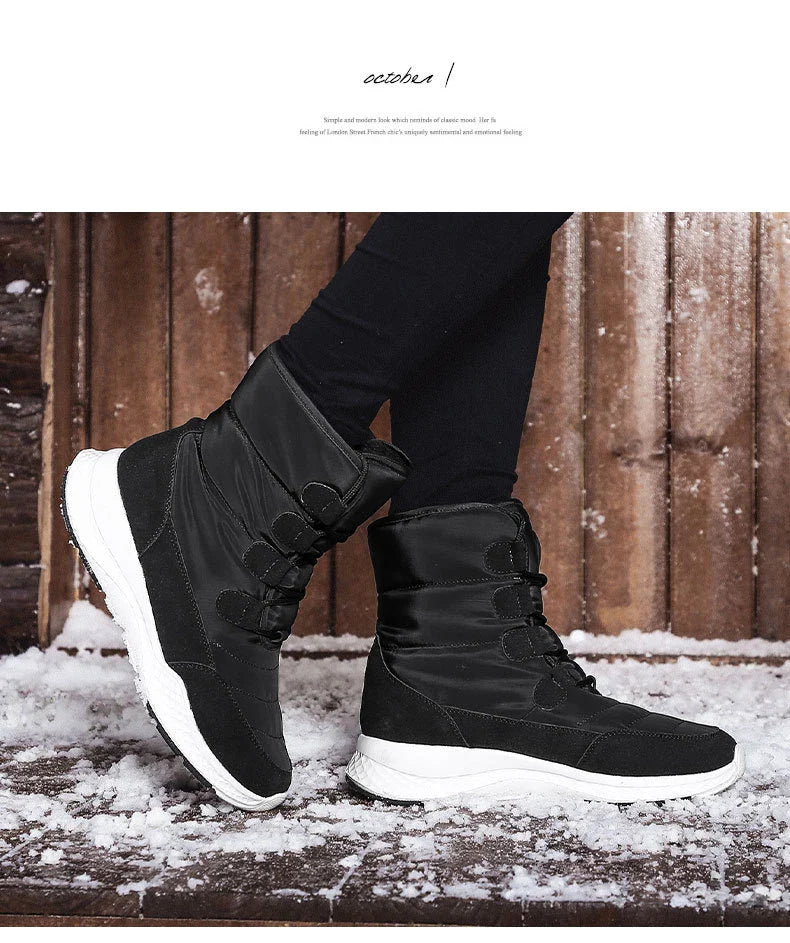Premium velvet snow boots with plush lining, durable rubber sole and high-top design for reliable winter wear