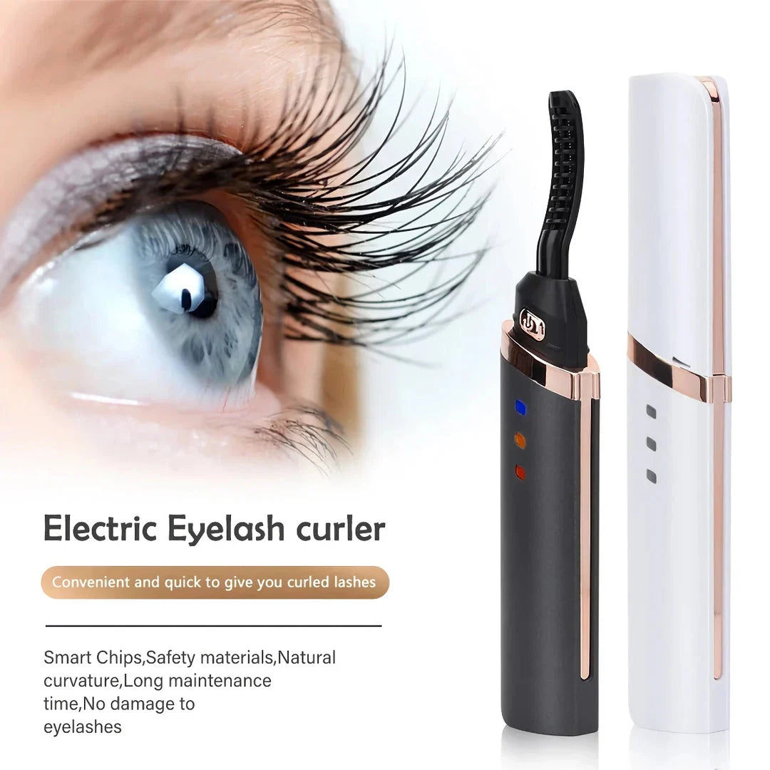 Quick-Heating USB Rechargeable Eyelash Curler with Adjustable Temperature Settings for Long-Lasting, Natural-Looking Curls