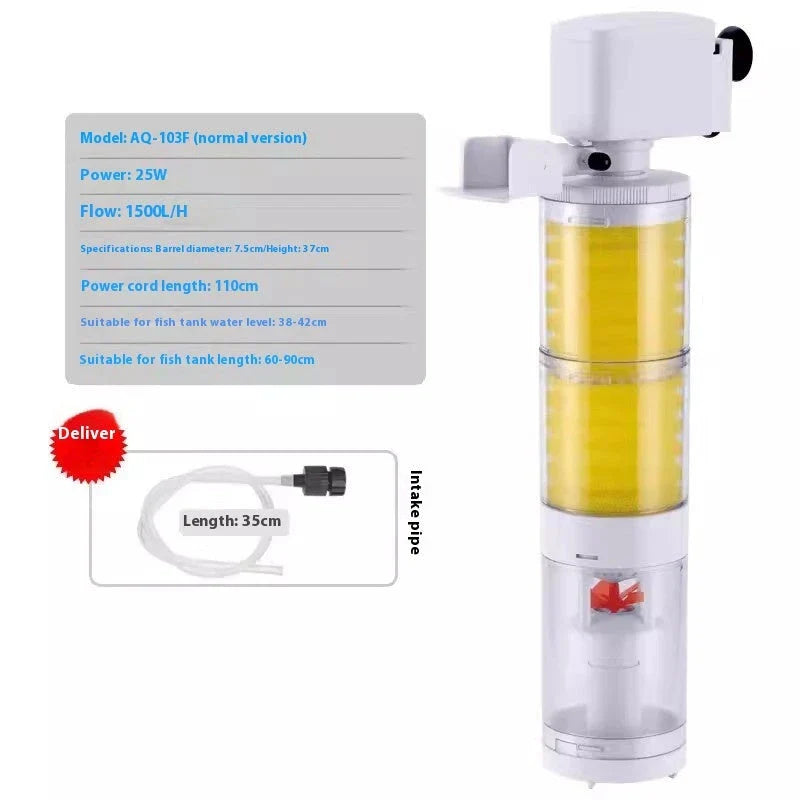 Premium 3-in-1 fish tank with integrated filtration system, sleek wall-mounted design, and durable plastic construction