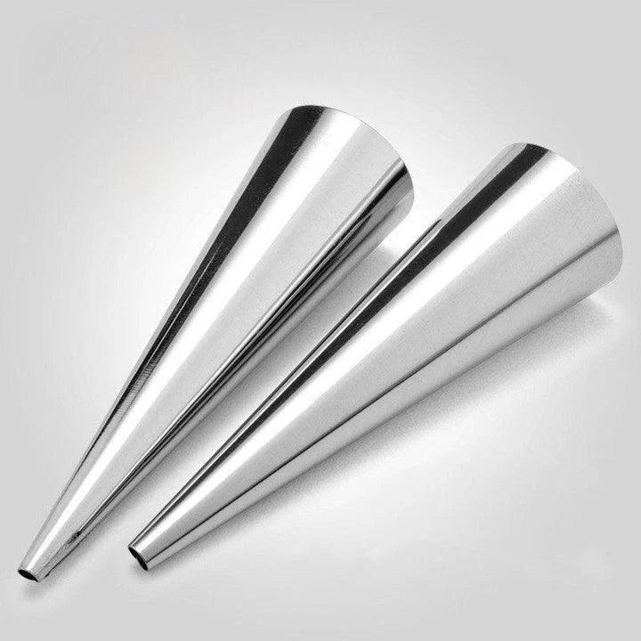 Premium stainless steel croissant baking tubes in a set of 5, perfect for creating bakery-quality pastries at home