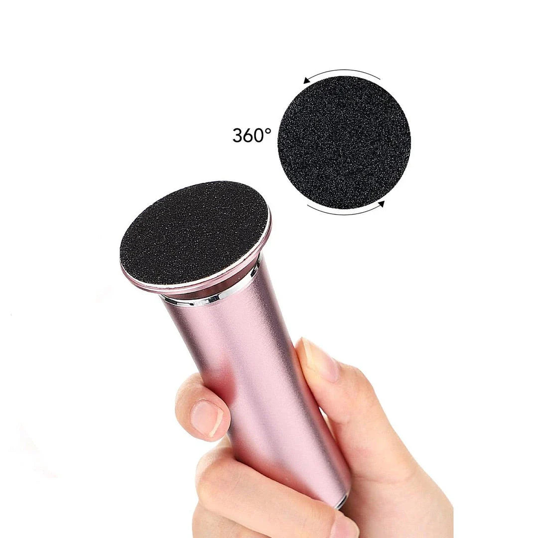 Rechargeable electric foot file pedicure machine with adjustable speed and replaceable sanding papers for efficient callus removal and salon-quality foot care at home