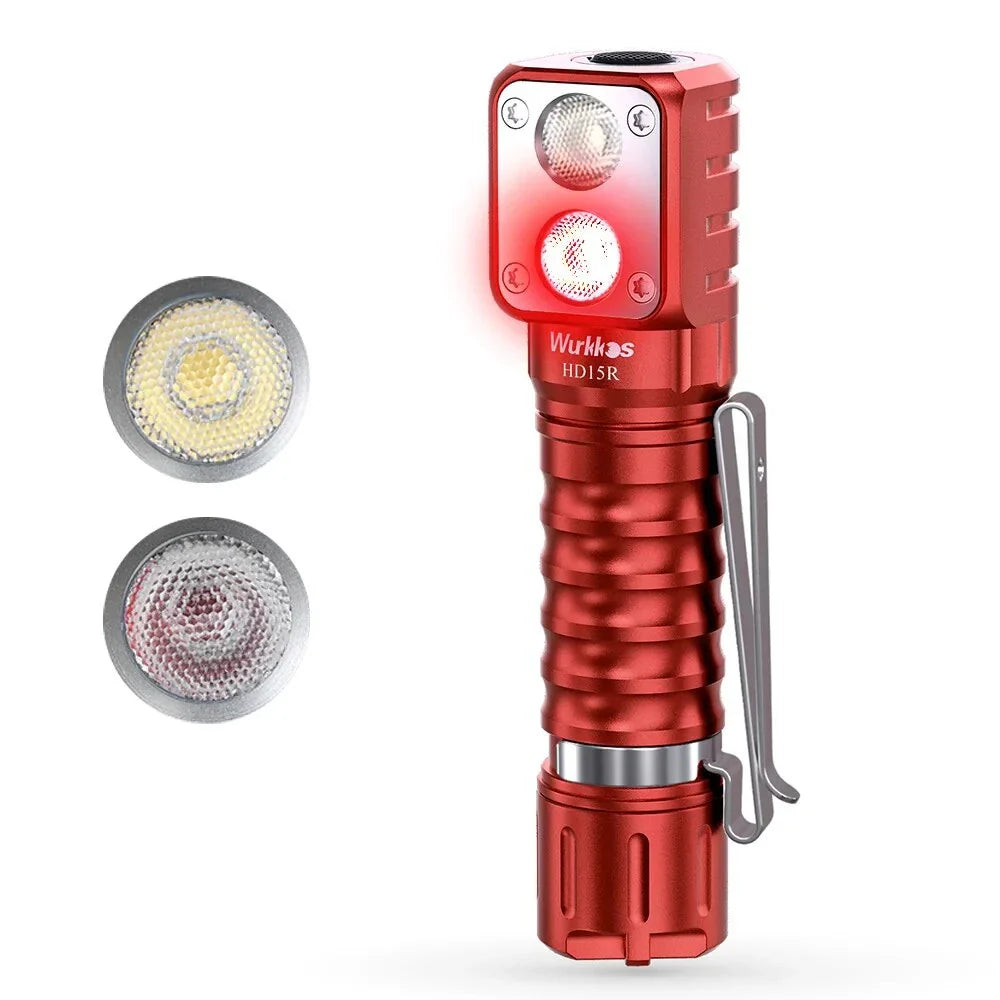 Wurkkos HD15R/HD15 Rechargeable Headlamp with 2000 lumens of output, aerospace-grade aluminium alloy construction, and reverse charging capability