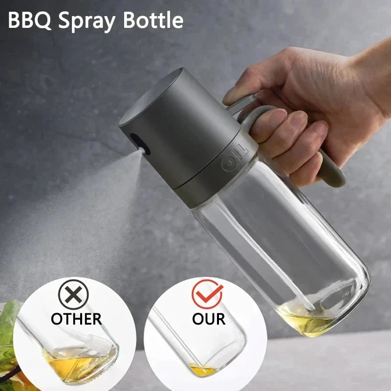 250ml High Borosilicate Glass Oil Spray Bottle with Ergonomic Handle and Eco-Friendly Lid
