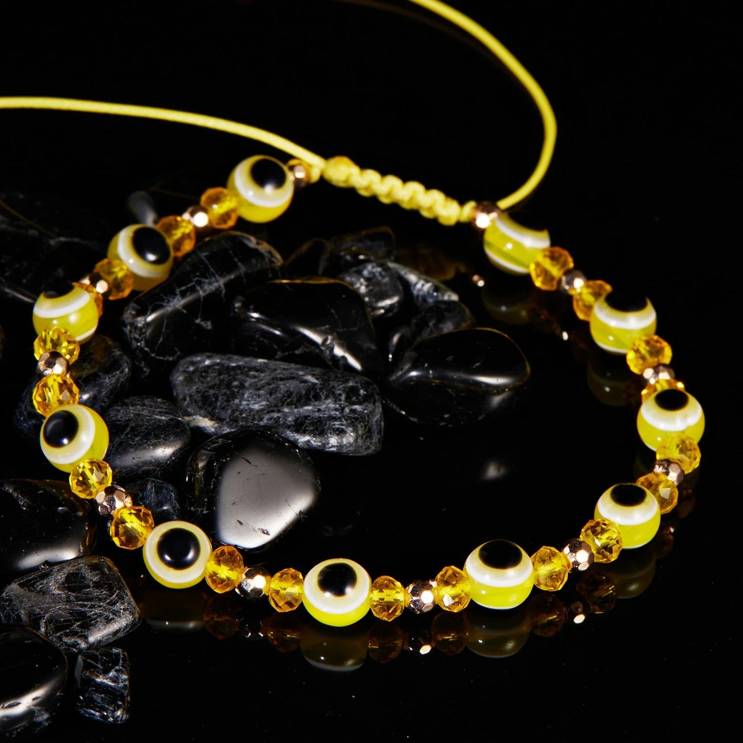 A beautiful adjustable bracelet with sparkling crystal beads in various colours