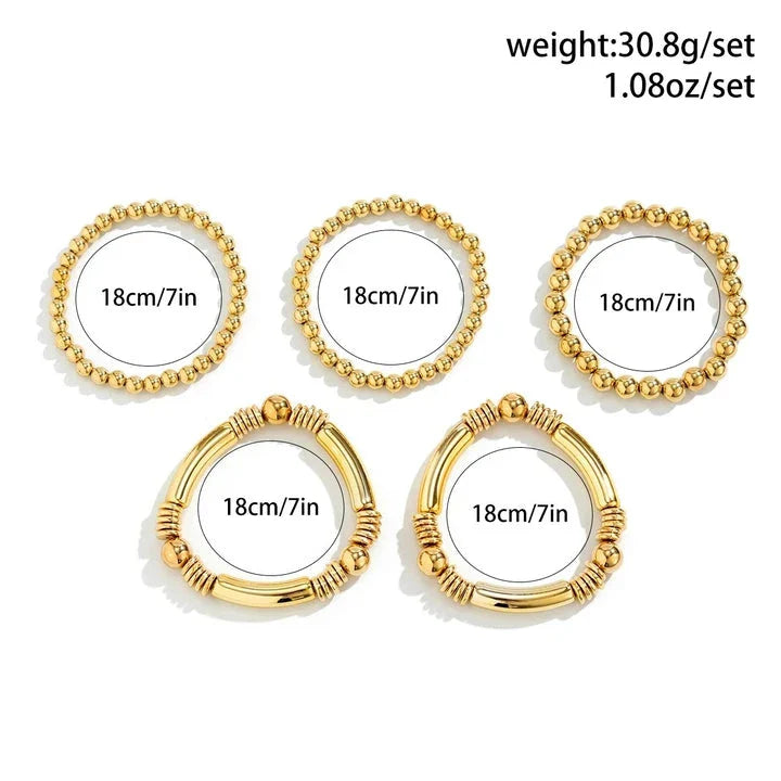 Striking beaded punk bracelet with dual-tone options, suitable for both men and women