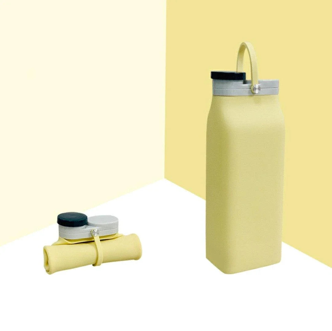 Compact and stylish folding cup made of soft silicone, available in various colours, perfect for on-the-go refreshment