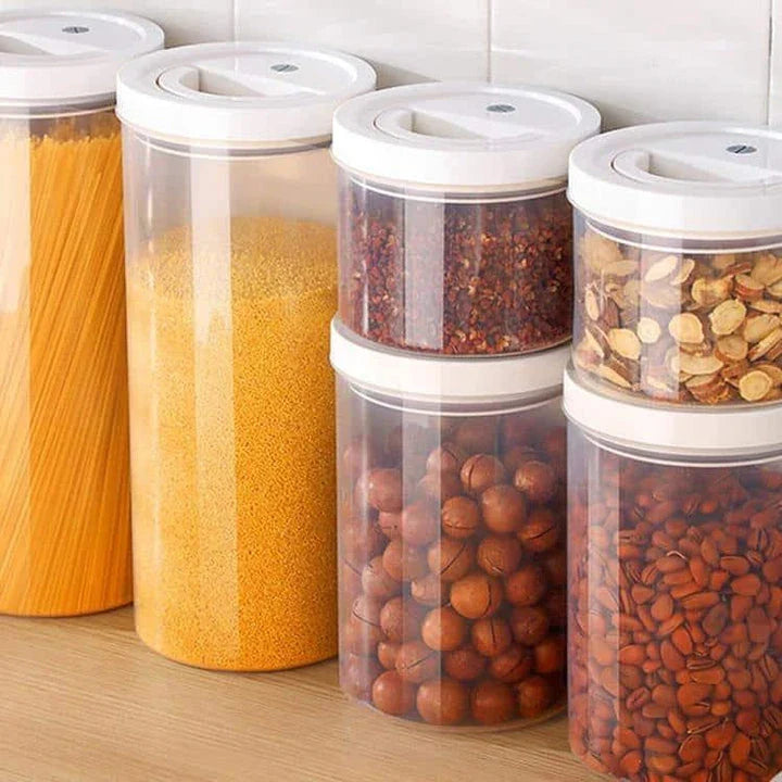 Premium clear acrylic storage jar with airtight lid, available in various sizes for versatile home organisation