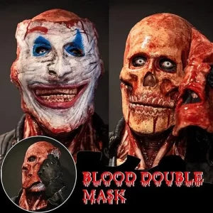Terrifyingly lifelike horror mask with two removable layers, articulated jaw, and breathable design for a comfortable Halloween costume