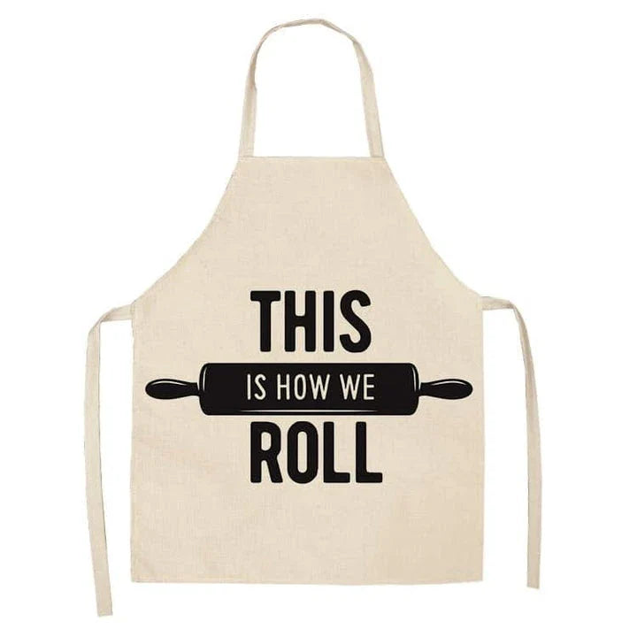 Premium Cotton and Linen Apron in Blue, Green, Grey, and White colors for the modern British kitchen