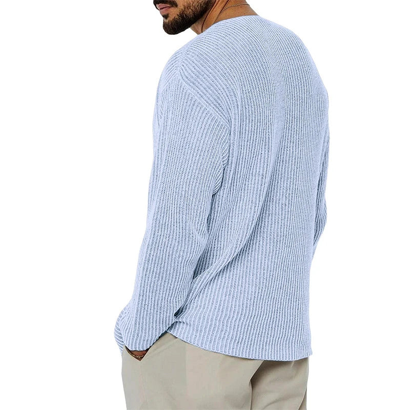 Stylish V-Neck Knitted Sweater for Men in a variety of sophisticated colours, featuring a sleek design and premium acrylic construction.