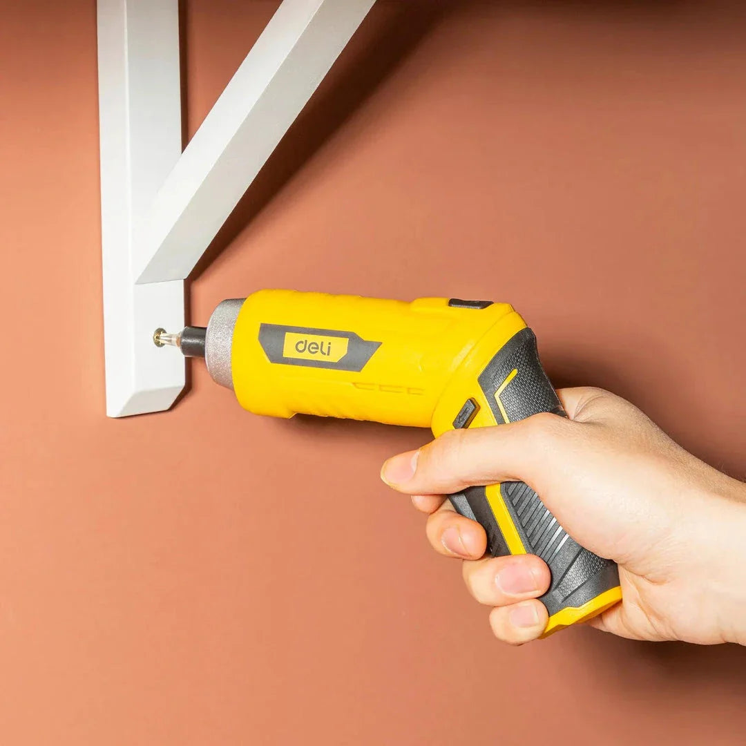 Cordless electric screwdriver with LED light for versatile DIY projects