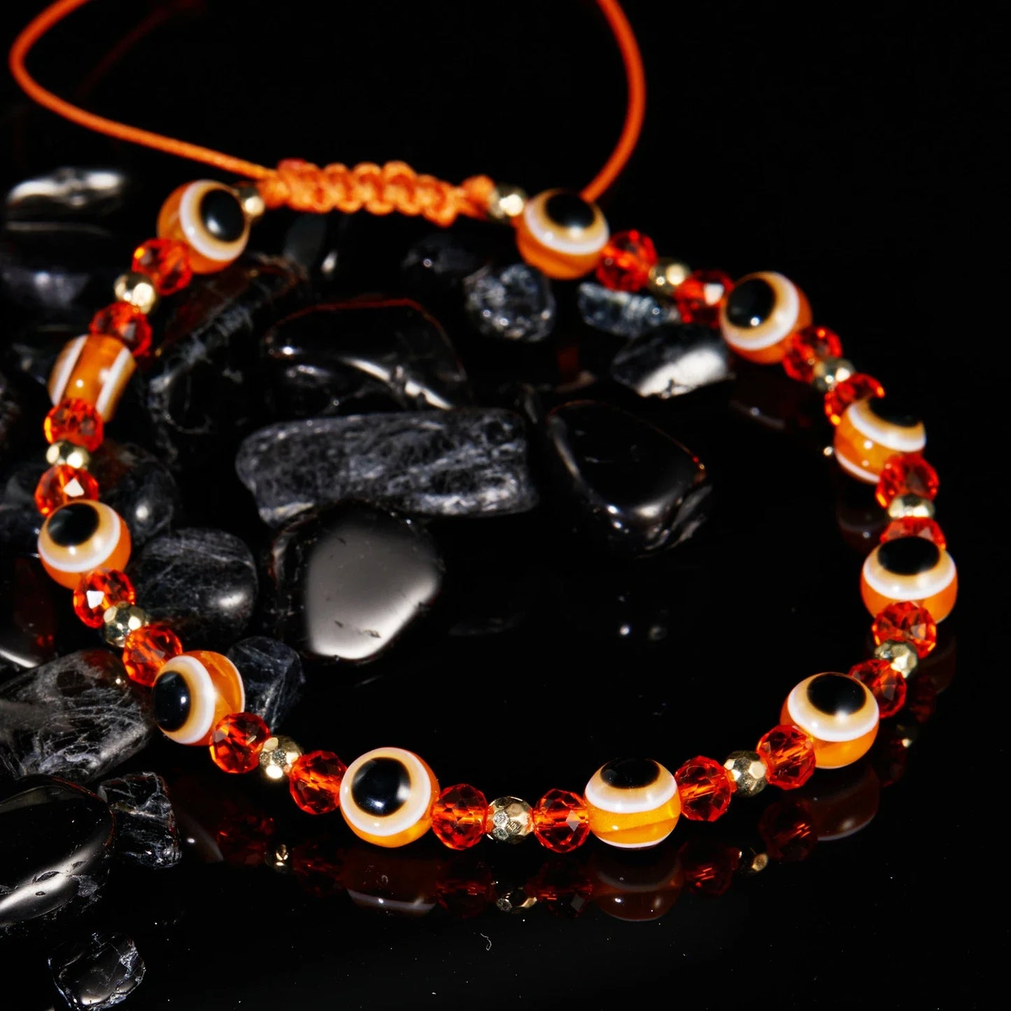 A beautiful adjustable bracelet with sparkling crystal beads in various colours