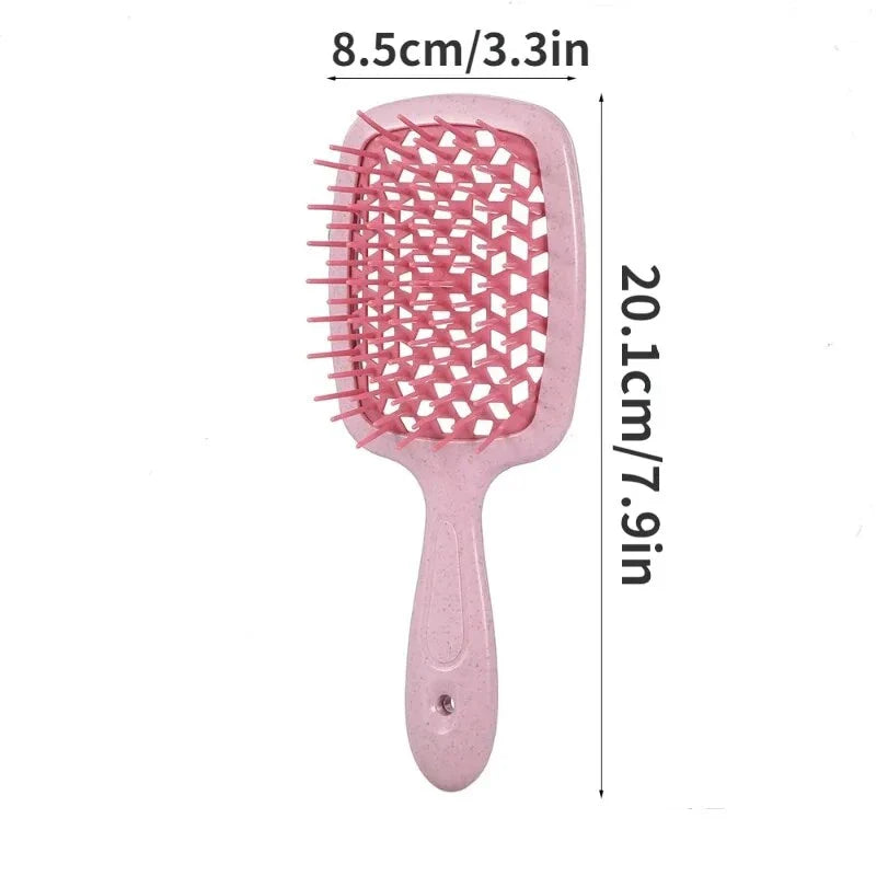 DetanglePro Air Cushion Hair Comb in vibrant colours, designed to effortlessly detangle and smooth all hair types