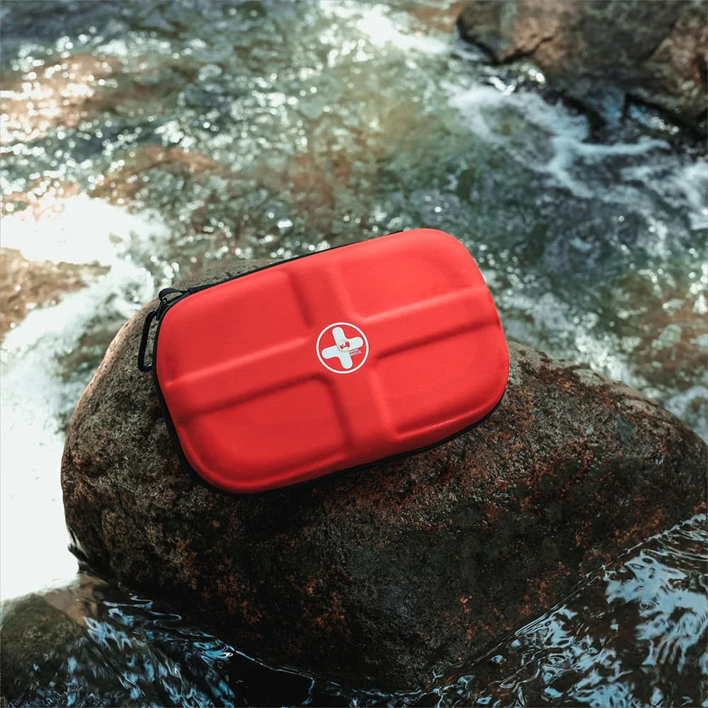 Compact and weatherproof first aid kit with 118 emergency supplies for travel, home, car, and outdoor activities