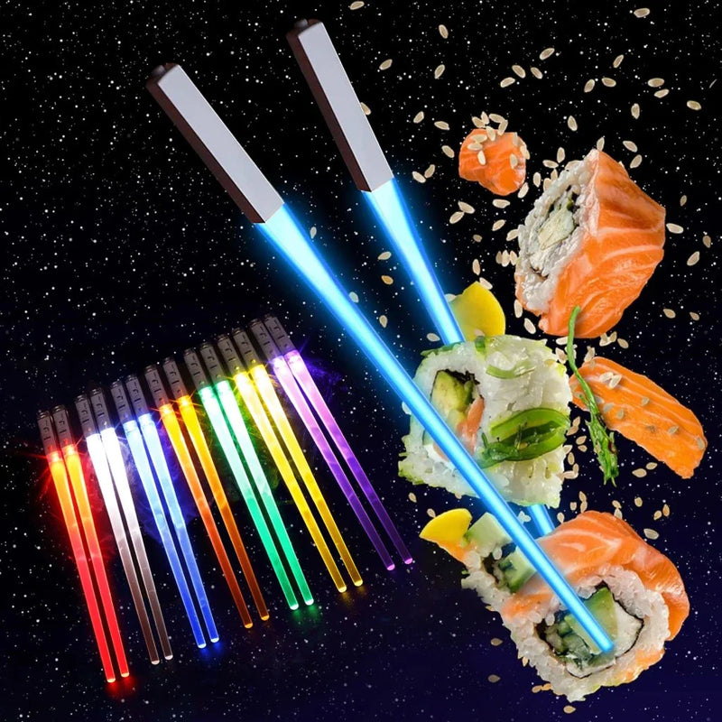 GiftHome UK Illuminate Your Dining Experience: Glow-in-the-Dark Lightsaber Chopsticks