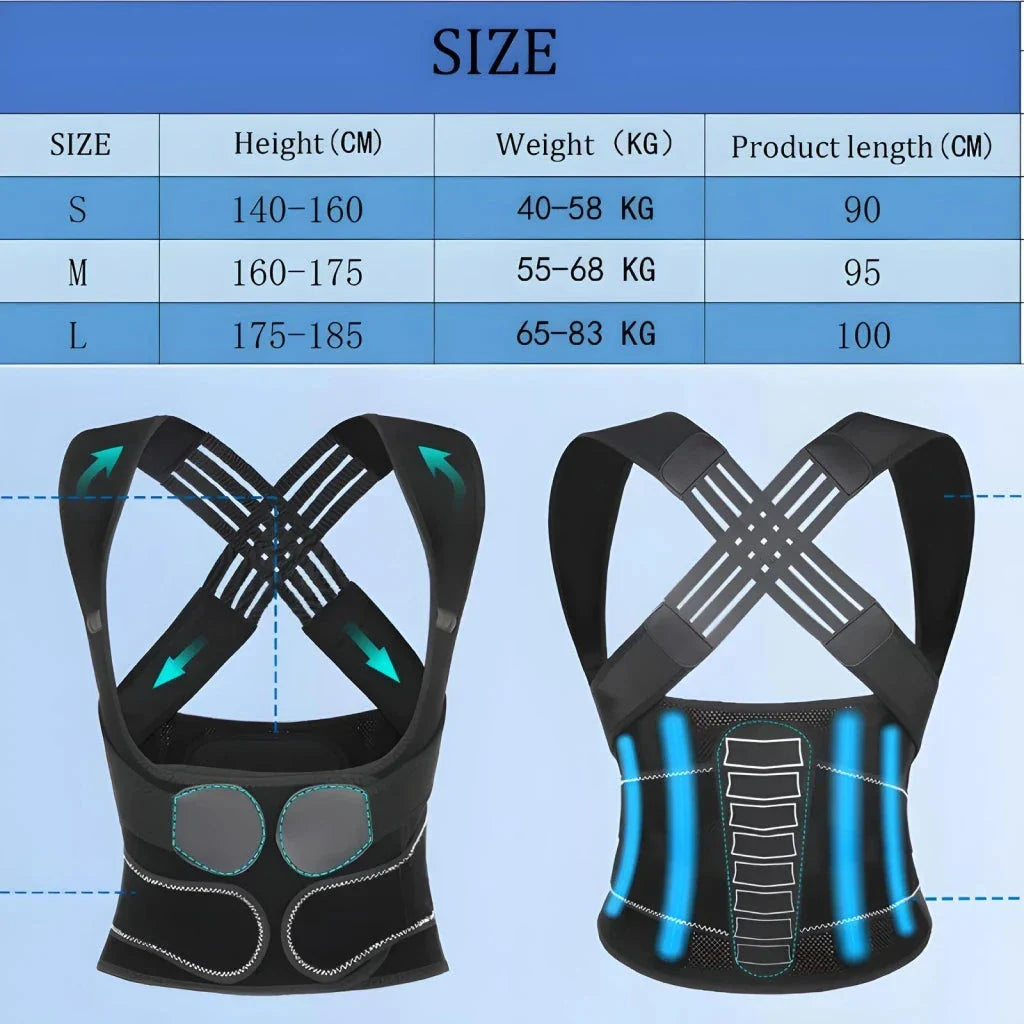 Adjustable posture corrector brace with customizable fit and breathable materials for pain relief and improved posture