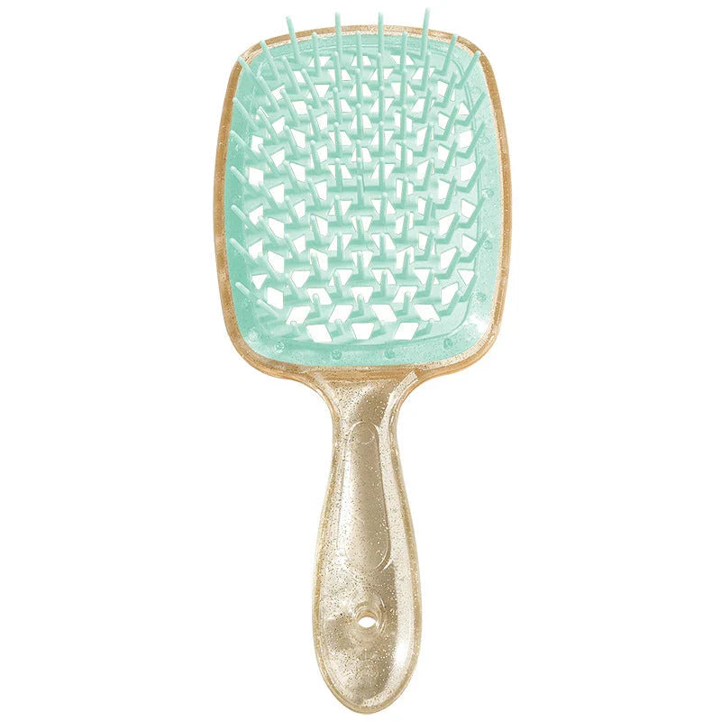 Luxurious air cushion scalp massage hair brush with wide teeth for smooth, painless detangling and healthier hair