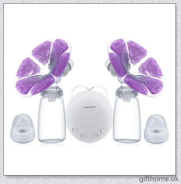 Premium electric double breast pump with hospital-grade design, soft massage cushions, and versatile power options for UK mothers