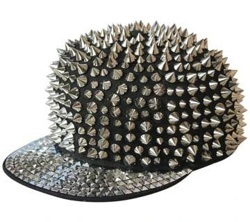 Punk-inspired street hat with pointed metal rivets in various colour combinations, featuring an adjustable and breathable design for versatile wear