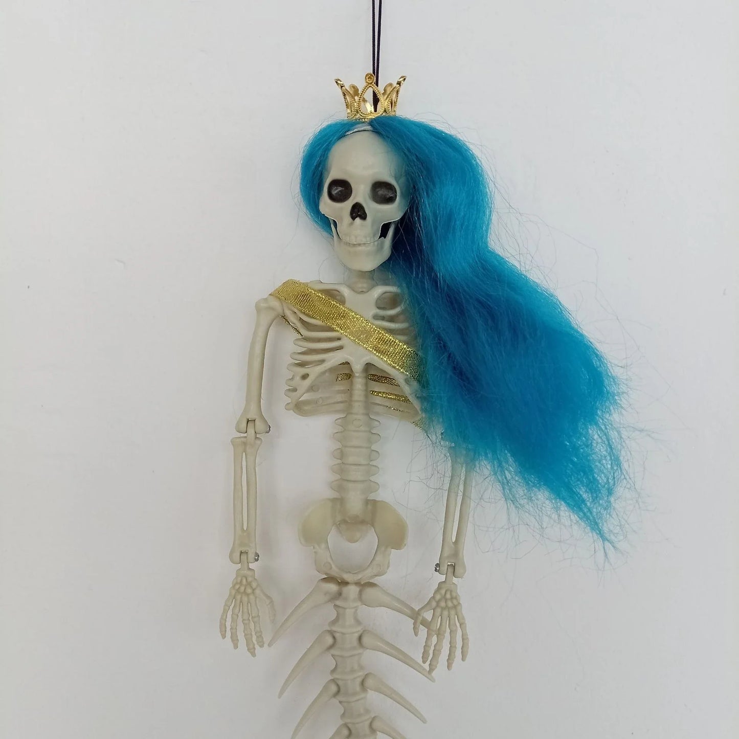 Mermaid bone pendant decoration in brown, dark purple, burgundy, and lake blue colours, ideal for Halloween outdoor courtyard displays