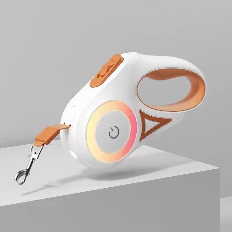Luminous Retractable Nylon Pet Leash for Dogs and Cats in the UK, featuring adjustable length, one-handed control, and enhanced visibility for safer walks.