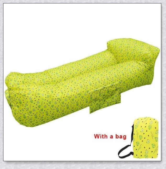 Outdoor Inflatable Couch in various vibrant colour options, perfect for relaxing in the garden, at the beach, or during a picnic