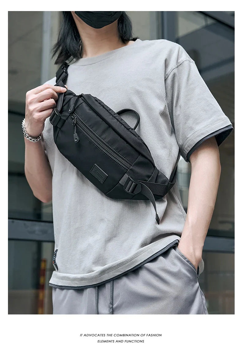 Versatile gents' casual shoulder bag made of premium Oxford cloth with multiple pockets and adjustable strap for organisation and comfort