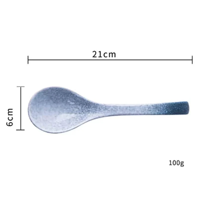 Premium Japanese-style ceramic ramen bowl with matching spoon, designed for an authentic ramen dining experience