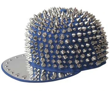Punk-inspired street hat with pointed metal rivets in various colour combinations, featuring an adjustable and breathable design for versatile wear