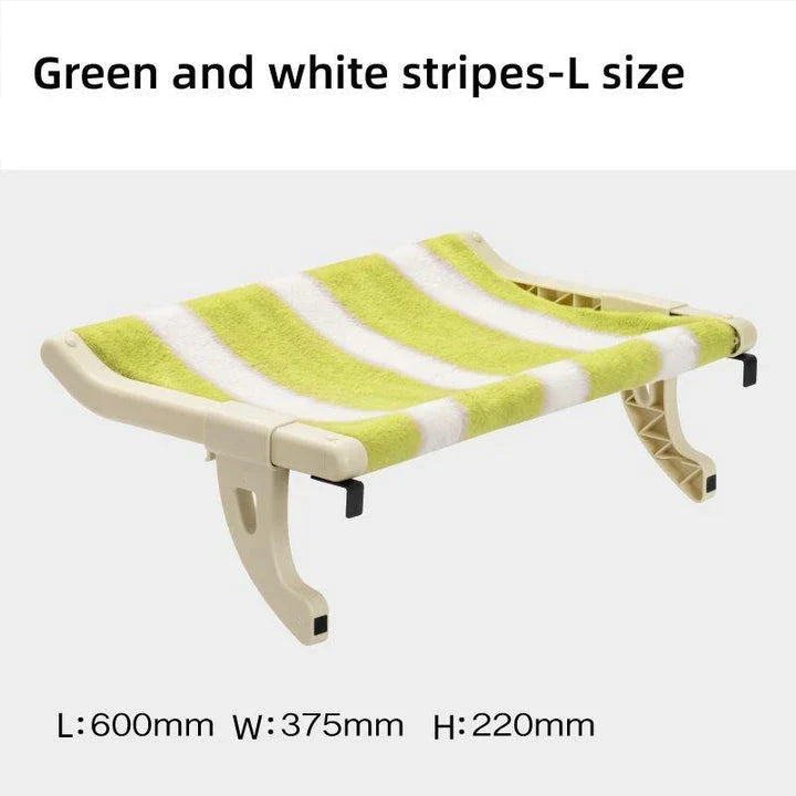 A stylish and durable cat hammock bed that attaches securely to any window, providing your feline friend with a cosy and elevated spot to relax.