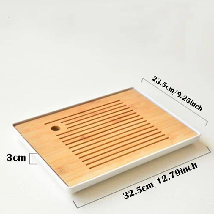 Premium bamboo tea tray saucer with sleek, elegant design for a sophisticated tea experience