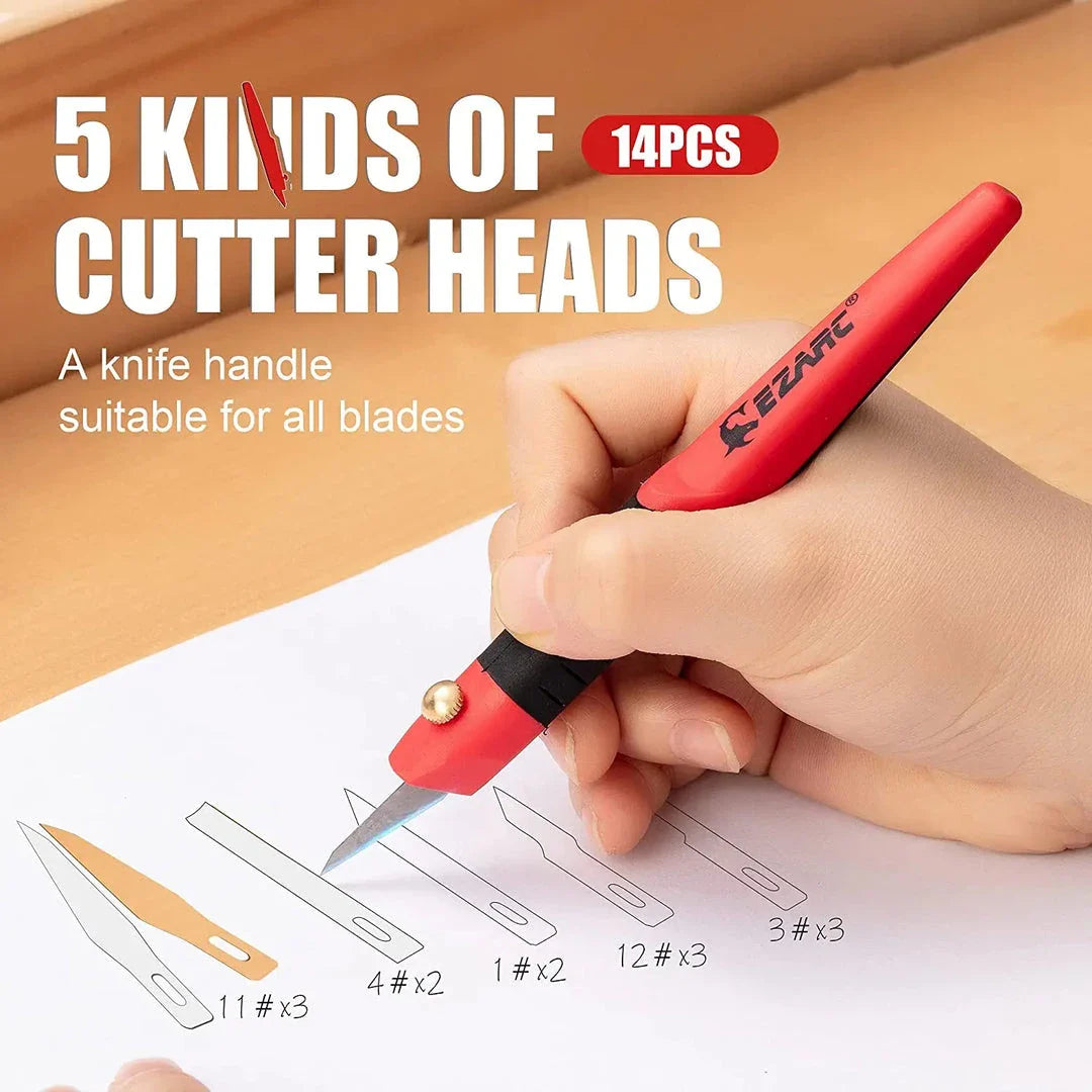 Trendha Precision Utility Knife Set with Sharp Blades, Ergonomic Handle, and Versatile Functionality