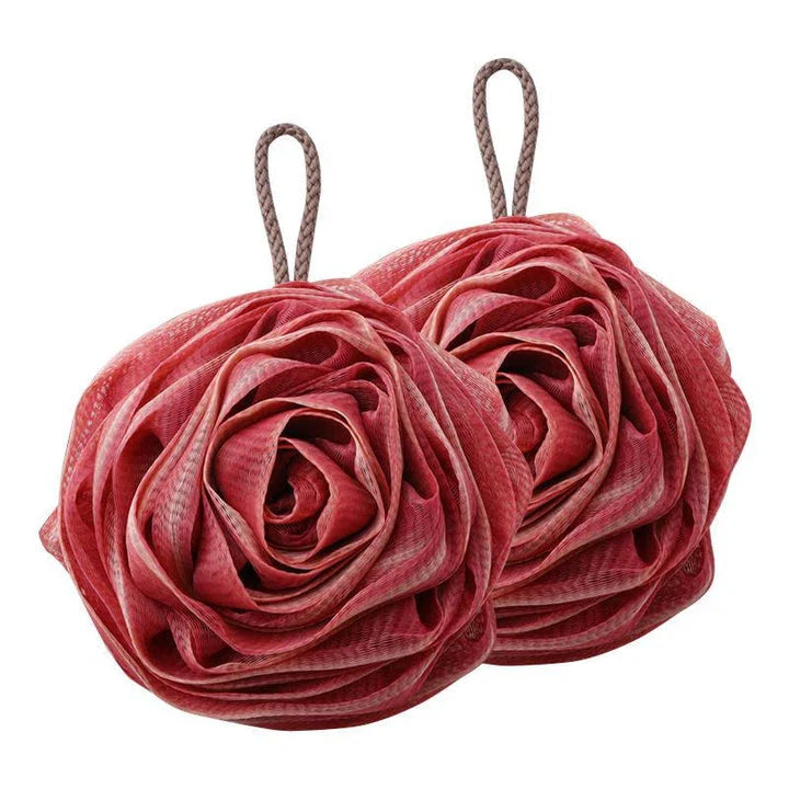Luxurious flower-shaped shower puffs in vibrant colours for a rejuvenating spa-like cleansing experience