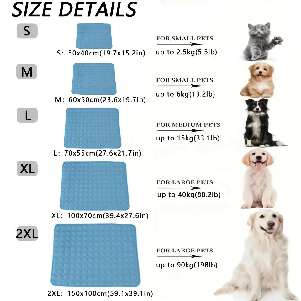 Extra large self-cooling mat for pets, perfect for keeping dogs and cats cool and comfortable during hot UK summers