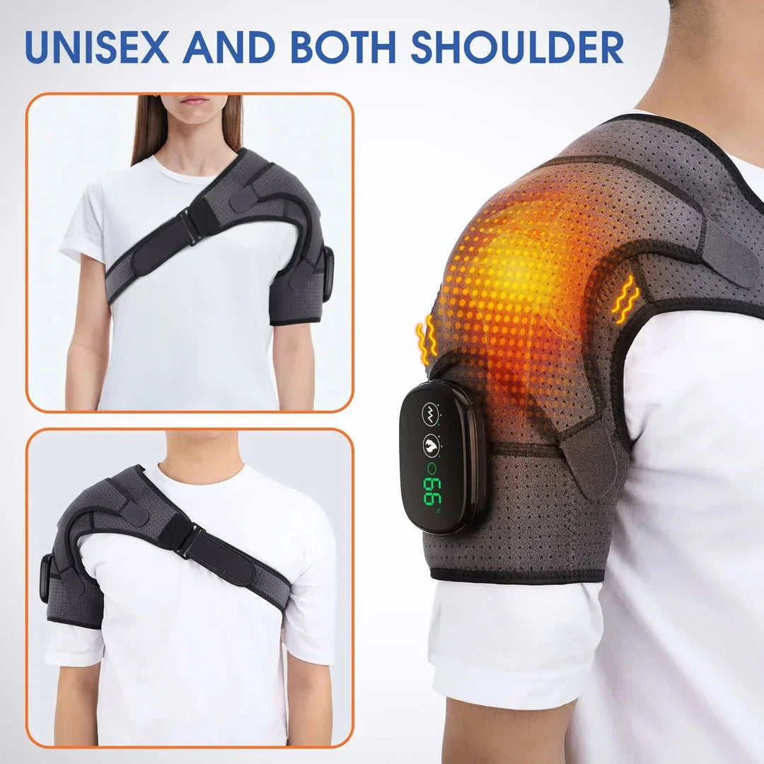 Premium 3-Level Heated and Vibrating Shoulder Massager for Pain Relief and Rehabilitation