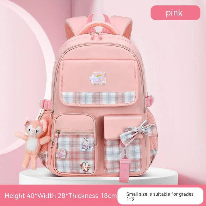 Charming children's backpack with cartoon design, ample capacity, and lightweight nylon construction