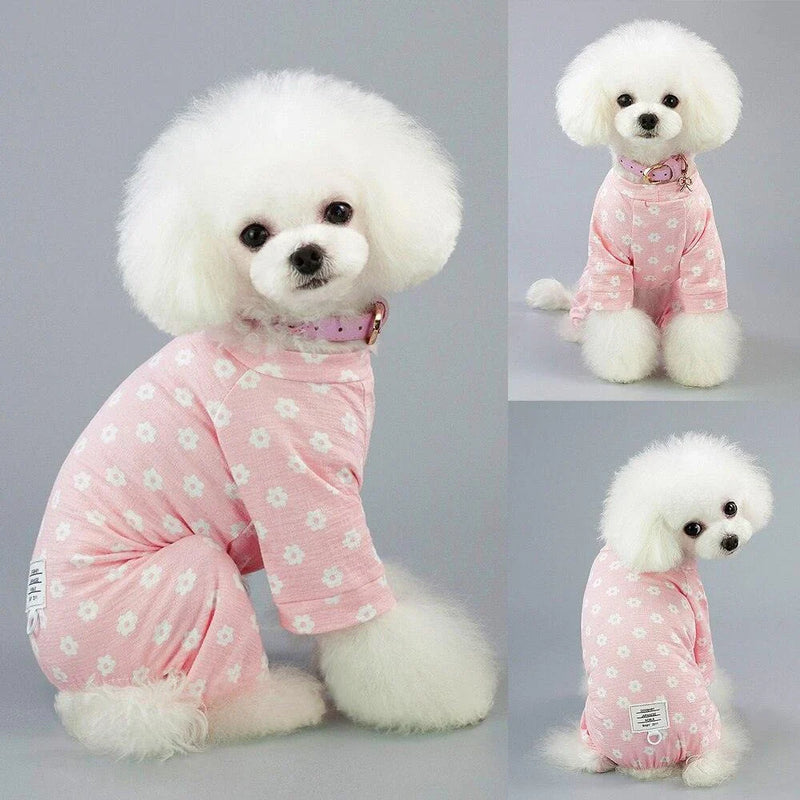 GiftHome UK Stylish Floral Cotton Dog Jumpsuit: Comfort and Charm for Your Canine Companion