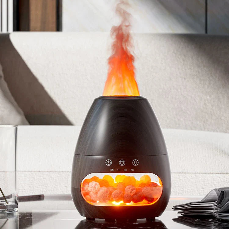 Stylish aroma diffuser with elegant design options, including white, light wood grain, marble pattern, and dark wood grain finishes