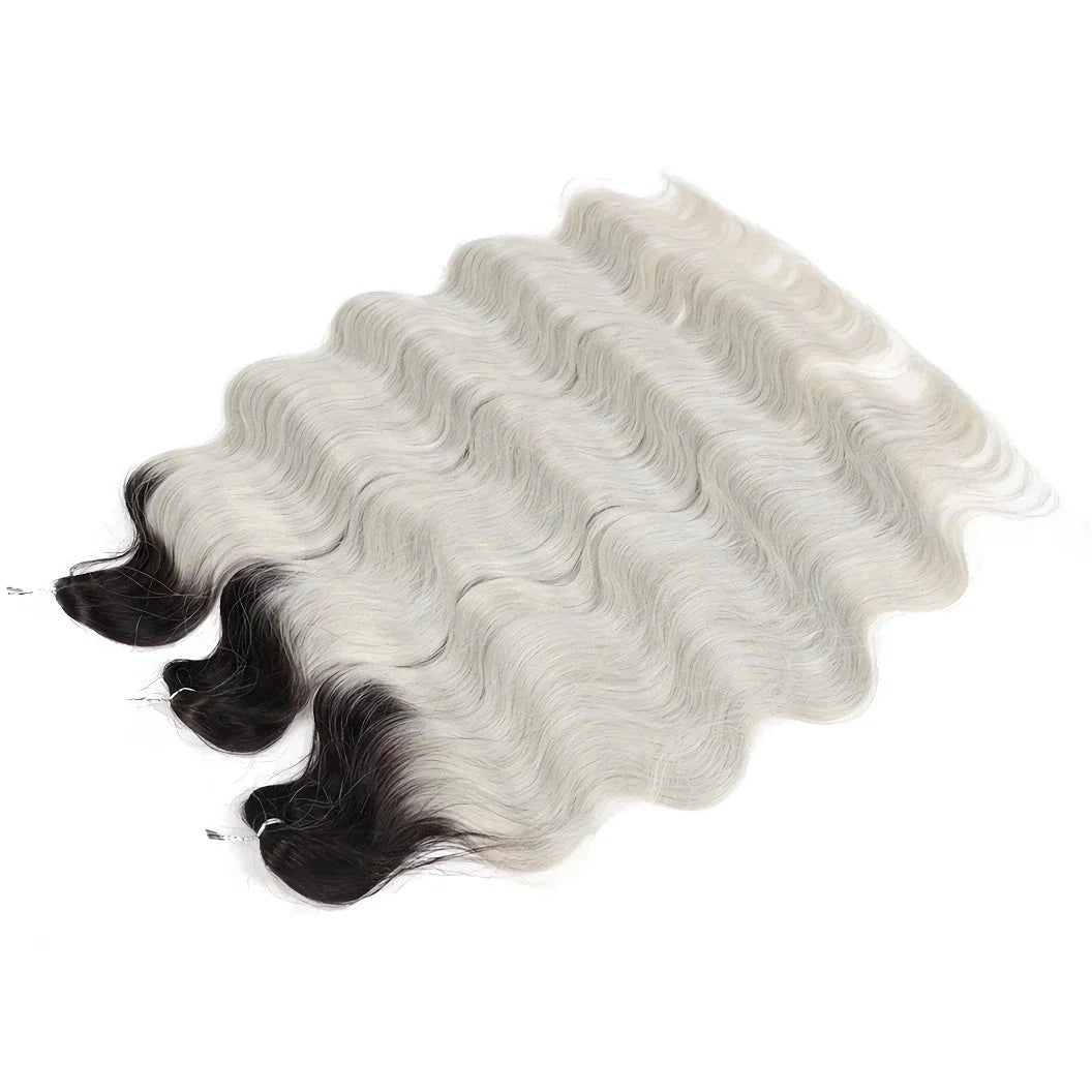 Premium 24-inch body wave crochet hair extensions in ombre blonde shade