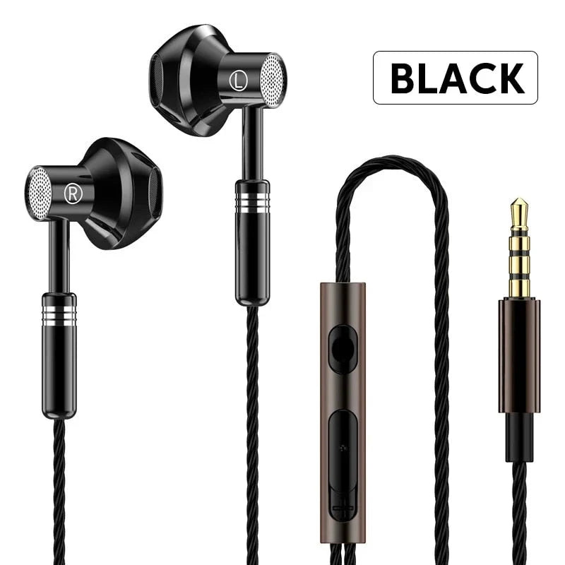 Premium 3.5mm wired sports earphones with microphone, featuring high-resolution sound, waterproof design, and convenient controls for active lifestyles.