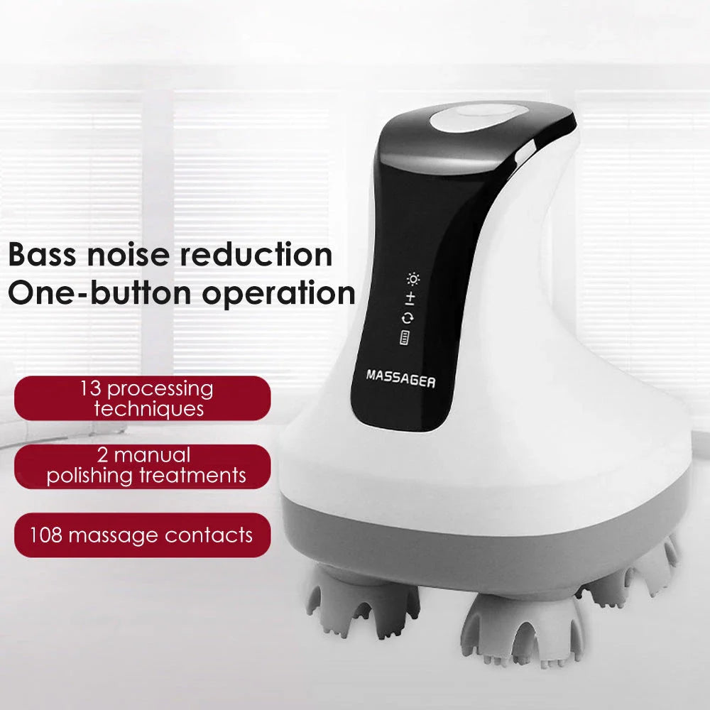 Premium 4D Smart Scalp Massager with deep kneading massage, soothing light therapy, and customisable settings for luxurious hair care