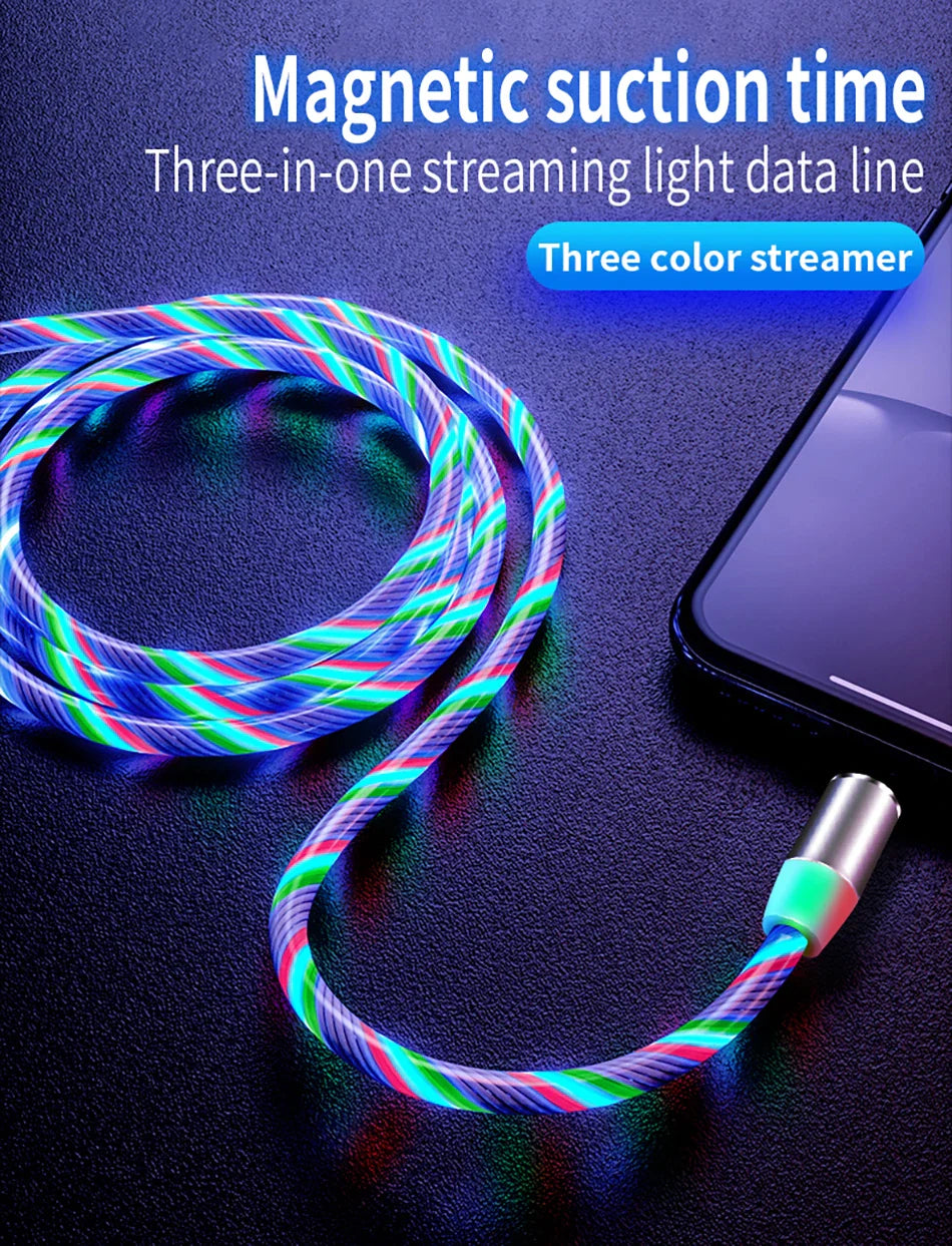 Stylish magnetic charging cable for iPhone, Android, and Type-C devices with premium aluminium alloy construction and fast 2.1A charging