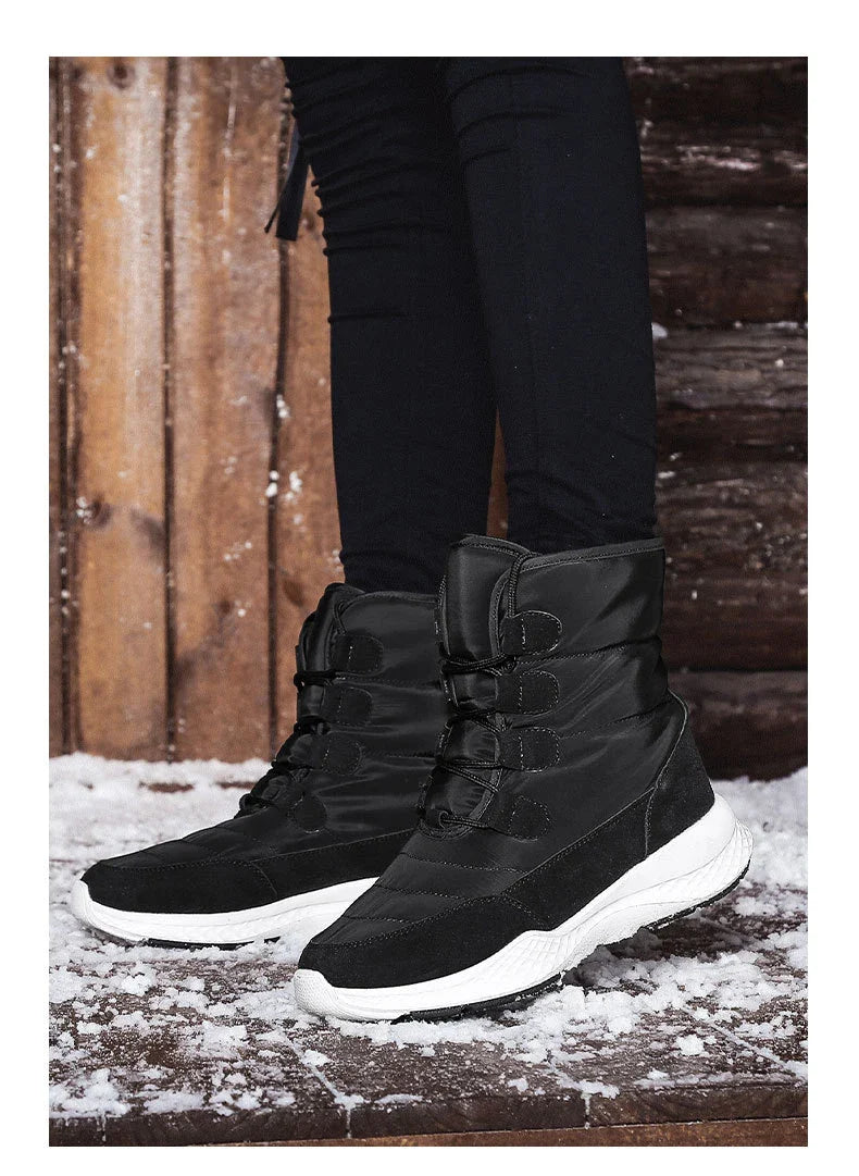 Premium velvet snow boots with plush lining, durable rubber sole and high-top design for reliable winter wear